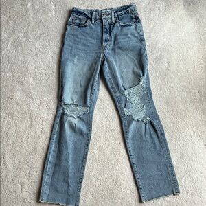 Good American Women's Blue Distressed Jeans